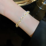 Zircon Chain Open Bracelet Flash High-End Women Jewelry