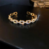 Zircon Chain Open Bracelet Flash High-End Women Jewelry