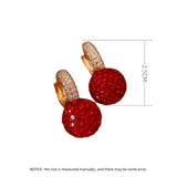 Red Zircon Setting Ball Dangle Earrings Crystal Drop Earrings