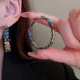Gun Crystal Zircon Hoop Earrings for Women Halloween Party Accessories