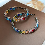 Gun Crystal Zircon Hoop Earrings for Women Halloween Party Accessories