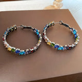 Gun Crystal Zircon Hoop Earrings for Women Halloween Party Accessories
