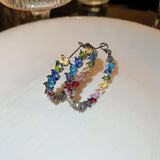 Gun Crystal Zircon Hoop Earrings for Women Halloween Party Accessories