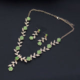 Bride Jewelry Set Flower Choker Necklace Earrings Wedding Dress Bridal