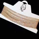 Multilayer Rhinestone Choker Crystal Necklace for Wedding