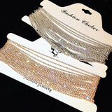 Multilayer Rhinestone Choker Crystal Necklace for Wedding