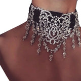 Rhinestone Choker Crystal Necklace Women gothic choker Maxi statement Necklace