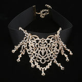 Rhinestone Choker Crystal Necklace Women gothic choker Maxi statement Necklace