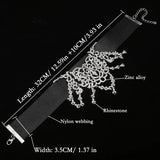 Rhinestone Choker Crystal Necklace Women gothic choker Maxi statement Necklace