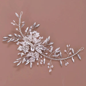 Crystal Flower Leaf Hair Band Headpiece Wedding Accessories