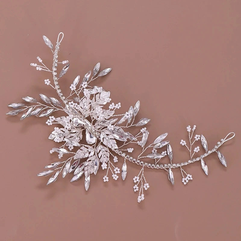 Crystal Flower Leaf Hair Band Headpiece Wedding Accessories