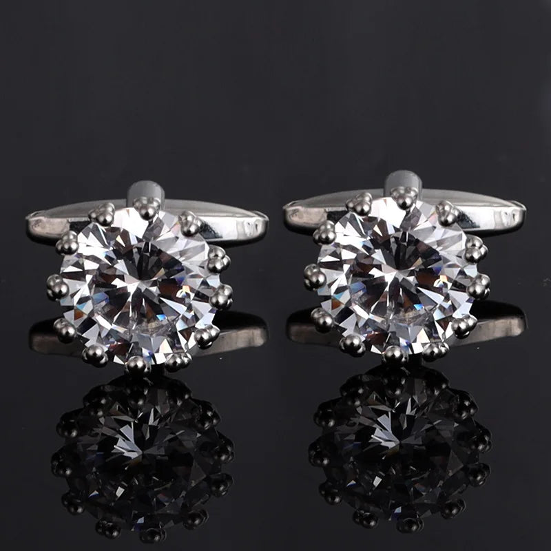 Rhinestone Cufflinks for Men French Shirt Business Banquet Wedding