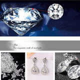 Sterling Silver Rhinestone Drop Earrings for Women Bride Wedding Party