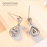 Sterling Silver Rhinestone Drop Earrings for Women Bride Wedding Party