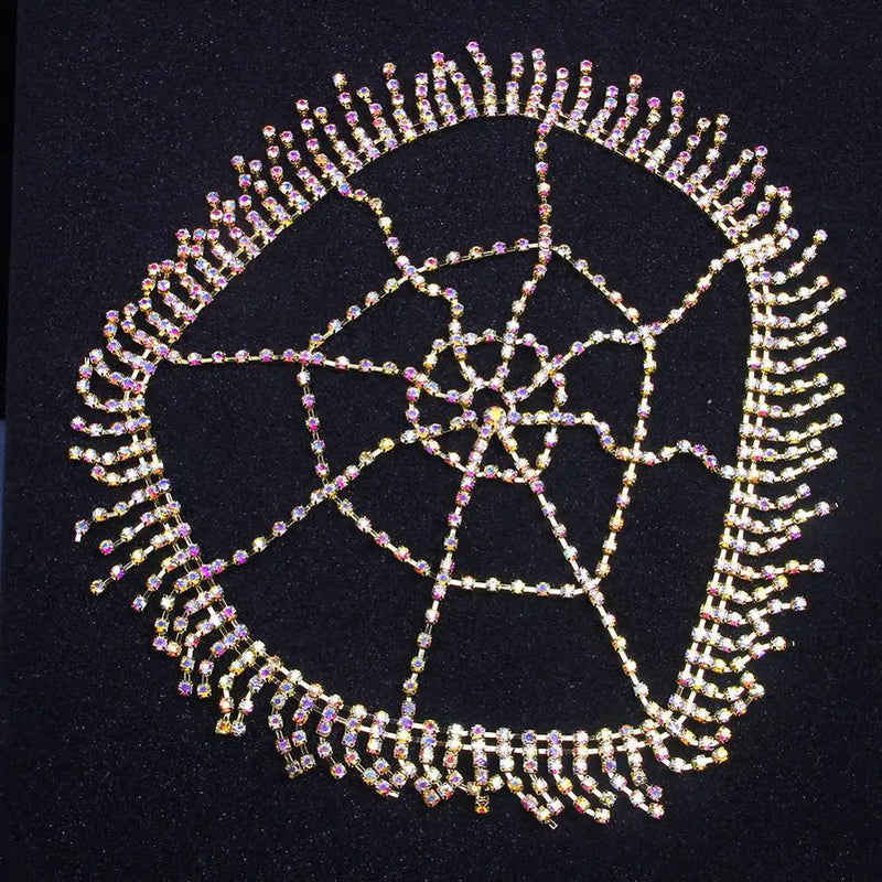 Crystal Rhinestone Head Chain Tassel Bridal Headpiece