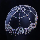 Crystal Rhinestone Head Chain Tassel Bridal Headpiece