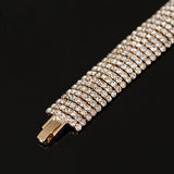 Rhinestone Crystal Cuff Bracelet Wedding Bridal Silver Jewelry