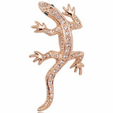 Silver Lizard Brooch Pin Full Rhinestone Inlay Animal Collar Accessories