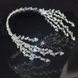 Rhinestone Hair Band Headband Women's Silver Plated Headdress Hair Accessories