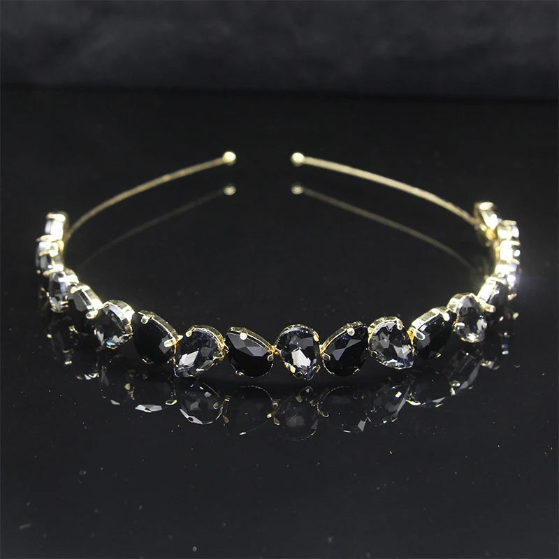 Crystal Water Drop Rhinestone Headband Bridal Crown Hair Accessory