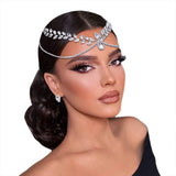 Rhinestone Headbands Bride Wedding Chain Jewelry with Hair Combs