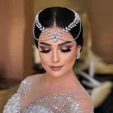 Rhinestone Headbands Bride Wedding Chain Jewelry with Hair Combs