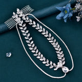Rhinestone Headbands Bride Wedding Chain Jewelry with Hair Combs