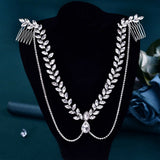 Rhinestone Headbands Bride Wedding Chain Jewelry with Hair Combs
