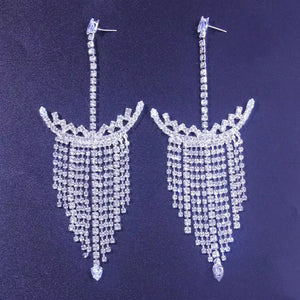 Crystal Tassel Anchor Drop Earrings for Women Christmas Bling Jewelry