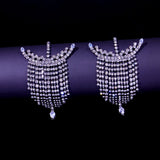 Crystal Tassel Anchor Drop Earrings for Women Christmas Bling Jewelry