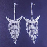 Crystal Tassel Anchor Drop Earrings for Women Christmas Bling Jewelry