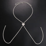 Crystal Tassel Heart Choker Necklace for Women