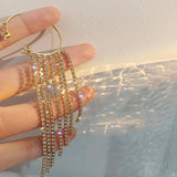Long Tassel Ear Clip Zircon Ear Cuff Wedding Party