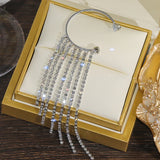 Long Tassel Ear Clip Zircon Ear Cuff Wedding Party