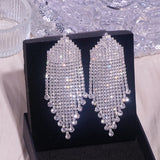 Crystal Tassel Drop Earrings Wedding Jewelry For Women