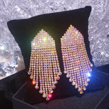 Crystal Tassel Drop Earrings Wedding Jewelry For Women
