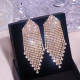 Crystal Tassel Drop Earrings Wedding Jewelry For Women