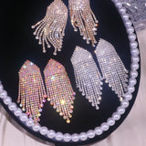 Crystal Tassel Drop Earrings Wedding Jewelry For Women