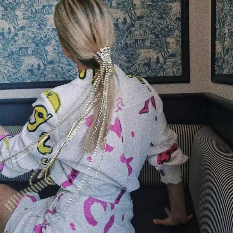 Rhinestone Tassel Hair Comb Hair Accessory for Women