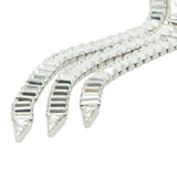 Long Tassel Rectangle Pendant Dangle Earrings Crystal Charm Wedding Jewelry