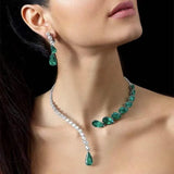 Crystal Tassel Drop Choker Necklace for Women