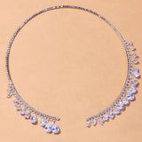 Crystal Tassel Drop Choker Necklace for Women