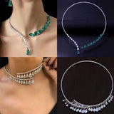 Crystal Tassel Drop Choker Necklace for Women