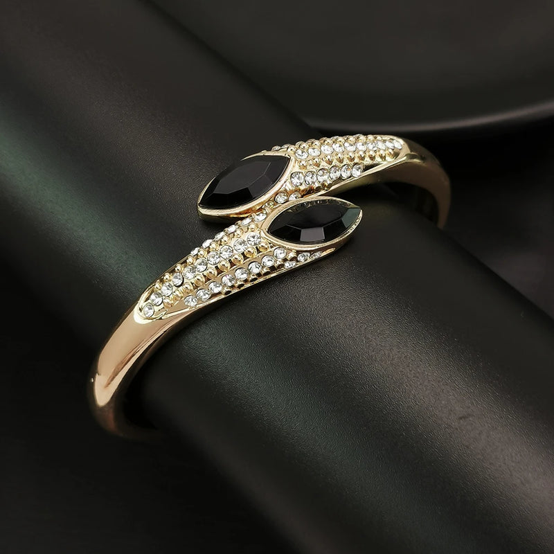 Rhinestones Cuff Bracelets Charm Bangles For Women Wedding Party Jewelry