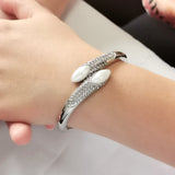 Rhinestones Cuff Bracelets Charm Bangles For Women Wedding Party Jewelry
