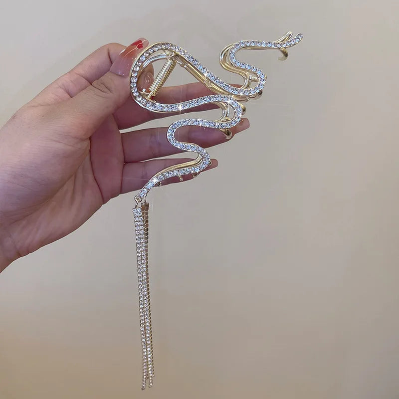 Tassel Snake Plates Hair Claw Clips Hairpin Hair Accessories Women Tiara