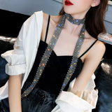 Rhinestones Scarf Neckerchiefs Necklace High-end Sense Sweater Chain