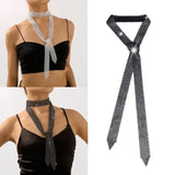 Rhinestones Scarf Neckerchiefs Necklace High-end Sense Sweater Chain