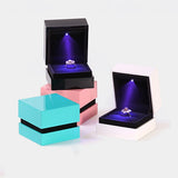 Ring Earring Pendant Box Led Lighted Plastic Jewellery Gift Display Packing Case
