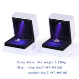 Ring Earring Pendant Box Led Lighted Plastic Jewellery Gift Display Packing Case